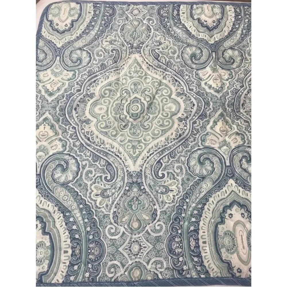 Tommy Bahama blue /aqua green Queen pillow shams 3